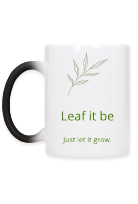 Kubek z czarnym uchem Leaf It Be
