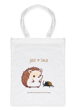Biała torba z jeżem