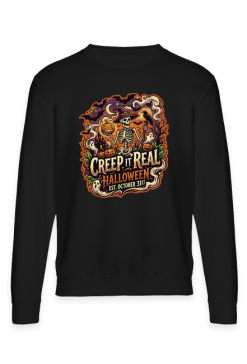 Mroczny Szkielet Creep It Real – Bluza na Halloween z Dynią