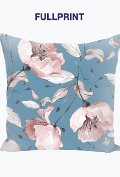 Niebieska poduszka dekoracyjna w kwiaty Boho Elegance