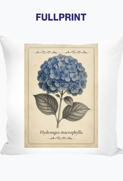 Poduszka z hortensją retro