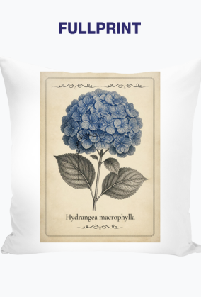 Poduszka z hortensją retro