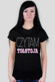 Czytam Tołstoja T-shirt czarny damski