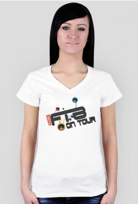 Koszulka damska V-neck "Radio FTB On Tour" - dwie wersje kolorystyczne