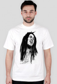 Biała męska koszulka Bob Marley