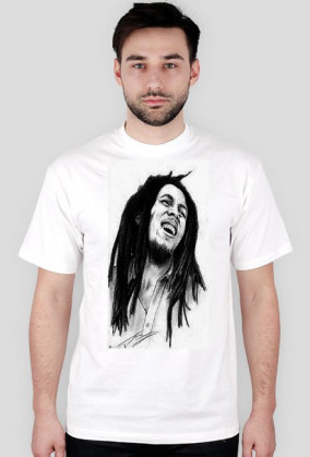 Biała męska koszulka Bob Marley