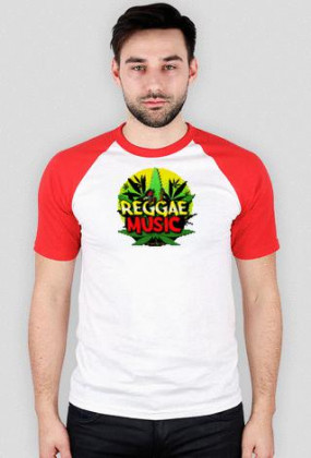 Koszulka Reggae Music Biało - Czerowna