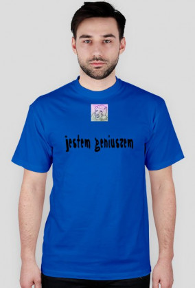 Koszulka z nadrukiem i napisem "jestem geniuszem"