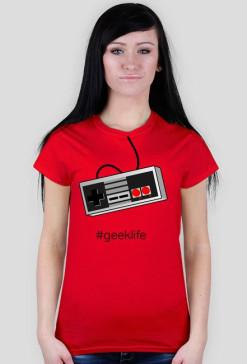 Nintendo geek - koszulka dla gracza - damska