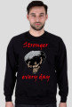 Bluza męska STRONGER EVERY DAY bez kaptura czarna