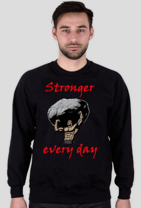 Bluza męska STRONGER EVERY DAY bez kaptura czarna