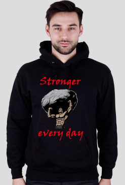 Bluza męska STRONGER EVERY DAY z kapturem czarna