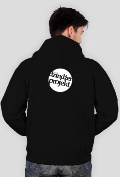 BLUZA męska PLECY z kapturem  DŻINDŻER PROJEKT czarne logo