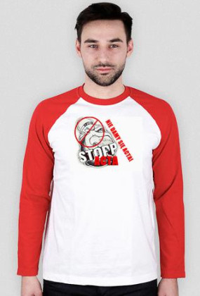 STOP ACTA/WHITE&RED/LONSLEEVE