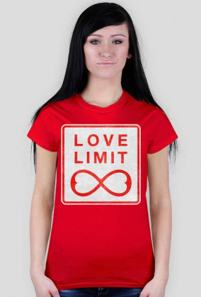 T-Shirt damski - Love Limit - czerwony