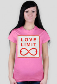 T-Shirt damski - Love Limit - różowy