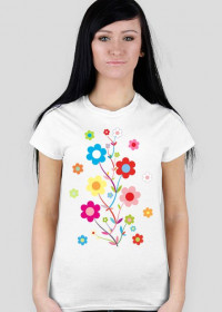 Kwiaty - koszulka damska