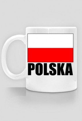 Kubek z flagą i napisem