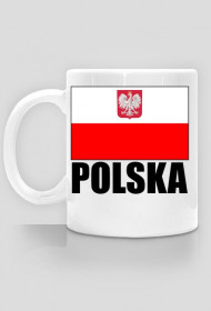 Kubek z flagą, godłem i napisem