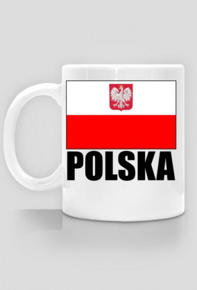 Kubek z flagą, godłem i napisem