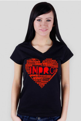 Koszulka "Love Impro" damska z dekoltem