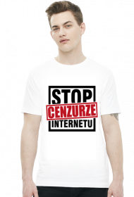 Stop cenzurze Internetu - biała koszulka