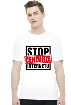 Stop cenzurze Internetu - biała koszulka