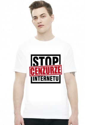 Stop cenzurze Internetu - biała koszulka