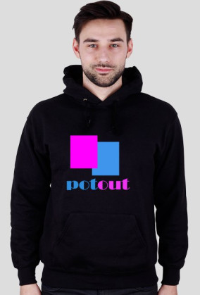 Potout- bluza z kaputrem czarna męska
