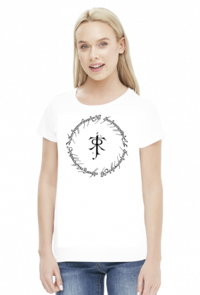 koszulka damska - runy Pierścienia + symbol Tolkiena