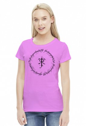 koszulka damska - runy Pierścienia + symbol Tolkiena