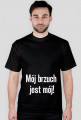 T-shirt męski - MÓJ BRZUCH JEST MÓJ white