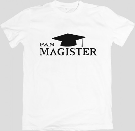 prezent na obronę pracy mgr - pan magister biała koszulka
