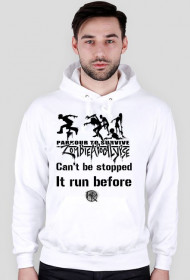 Biała bluza z kapturem Parkour