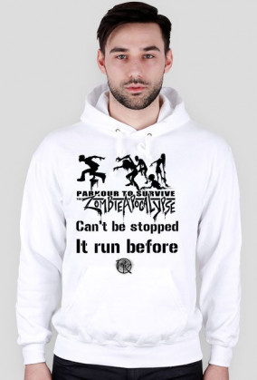 Biała bluza z kapturem Parkour