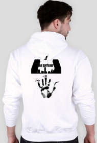 Biała bluza z kapturem Parkour