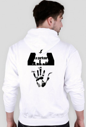 Biała bluza z kapturem Parkour