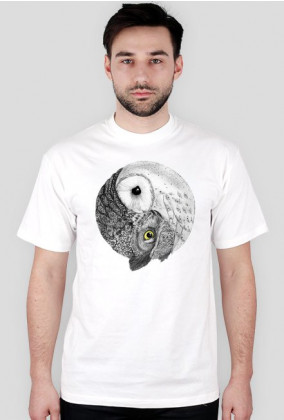 Ying Yang Owl koszulka męska biała