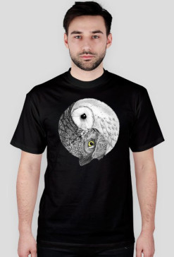Ying Yang Owl koszulka męska czarna