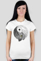 Ying Yang Owl koszulka damska biała