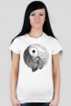 Ying Yang Owl koszulka damska biała