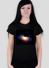 Galaxy Cat Black koszulka damska