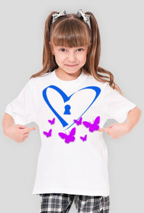 Koszulka dla dziewczynki "Motyle i serce"