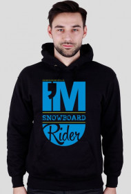 Bluza męska z kapturem - I'M SNOWBOARD RIDER(czarna i biała)