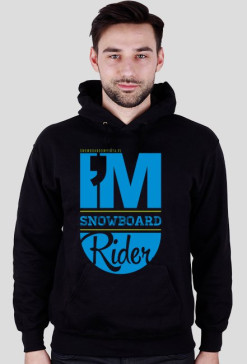 Bluza męska z kapturem - I'M SNOWBOARD RIDER(czarna i biała)