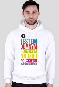 Bluza męska z kapturem - JESTEM DUMNYM RODZICEM (czarna i biała)