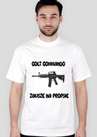 Koszulka Męska "Colt Commando" [BIAŁA] [TEKST]