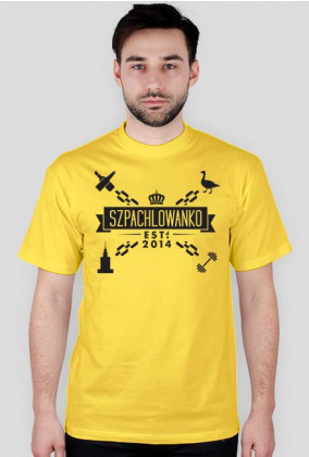 Szpachlowanko Czarne T-Shirt Męski