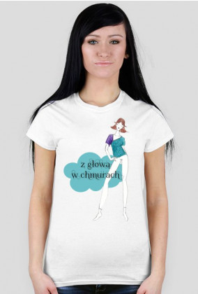 Z głową w chmurach - damski t-shirt