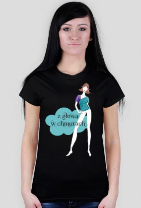 Z głową w chmurach - damski t-shirt